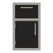 Alfresco Grills 17 Inch Stainless Steel Left Hinged Single Door  and  Single Drawer Combo with Soft Close Hardware   Jet Black Matte