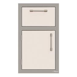 Alfresco Grills 17 Inch Stainless Steel Left Hinged Single Door Single Drawer Combo with Soft Close Hardware Signal White Gloss250