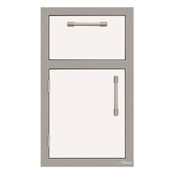 Alfresco Grills 17 Inch Stainless Steel Left Hinged Single Door Single Drawer Combo with Soft Close Hardware Signal White Matte250