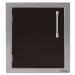 Alfresco Grills 17 Inch Stainless Steel Left Hinged Vertical Single Access Door   Jet Black Matte