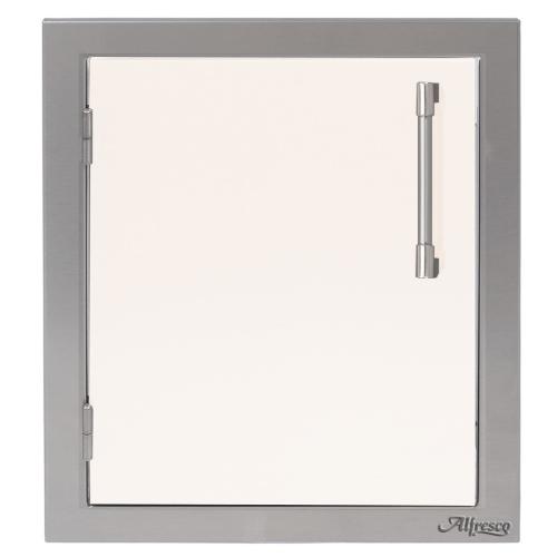 Alfresco Grills 17 Inch Stainless Steel Left Hinged Vertical Single Access Door   Signal White Gloss
