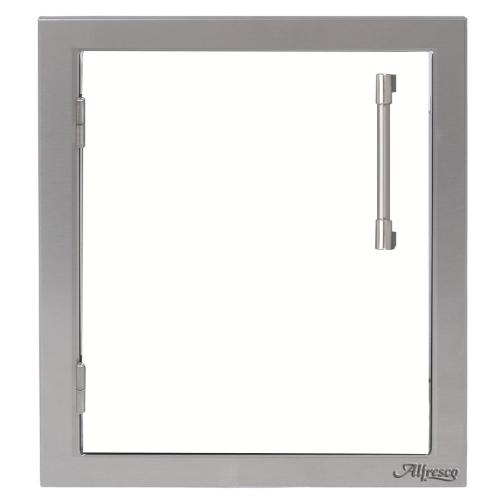 Alfresco Grills 17 Inch Stainless Steel Left Hinged Vertical Single Access Door   Signal White Matte