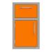 Alfresco Grills 17 Inch Stainless Steel Right Hinged Single Door  and  Paper Towel Holder Combo   Luminous Orange