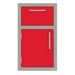 Alfresco Grills 17 Inch Stainless Steel Right Hinged Single Door Single Drawer Combo with Soft Close Hardware Raspberry Red250