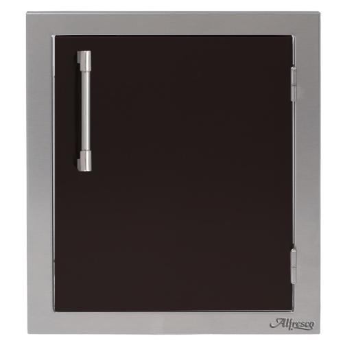 Alfresco Grills 17 Inch Stainless Steel Right Hinged Vertical Single Access Door   Jet Black Matte