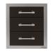 Alfresco Grills 17 Inch Stainless Steel Triple Access Drawer with Soft Close Hardware   Jet Black Matte