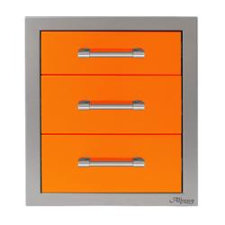 Alfresco Grills 17 Inch Stainless Steel Triple Access Drawer with Soft Close Hardware Luminous Orange250