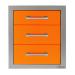 Alfresco Grills 17 Inch Stainless Steel Triple Access Drawer with Soft Close Hardware   Luminous Orange