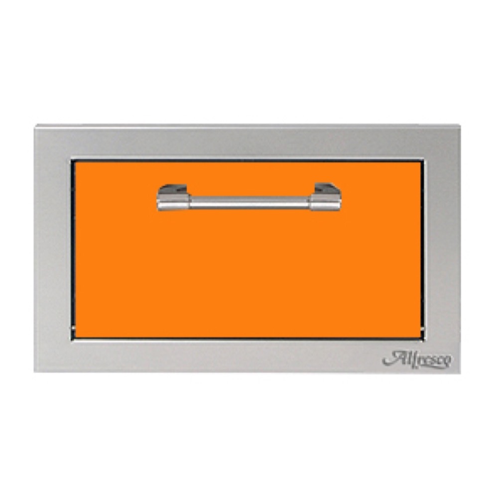 Alfresco Grills 17 Inch Tilt Out Stainless Steel Paper Towel Dispenser   Luminous Orange