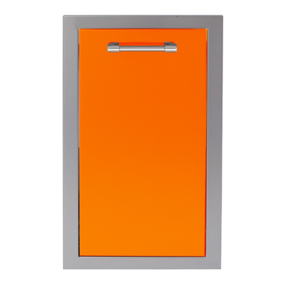 Alfresco Grills 18 Inch Stainless Steel Flush Mount Roll Out Propane Tank Storage Drawer   Luminous Orange