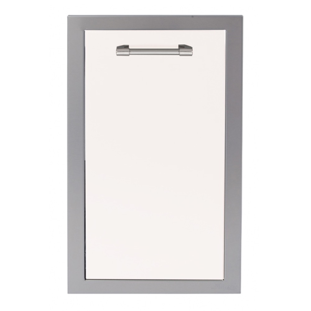 Alfresco Grills 20 Inch Roll Out Double Stainless Steel Trash and Recycling Bin with Soft Close Hardware   Signal White Matte