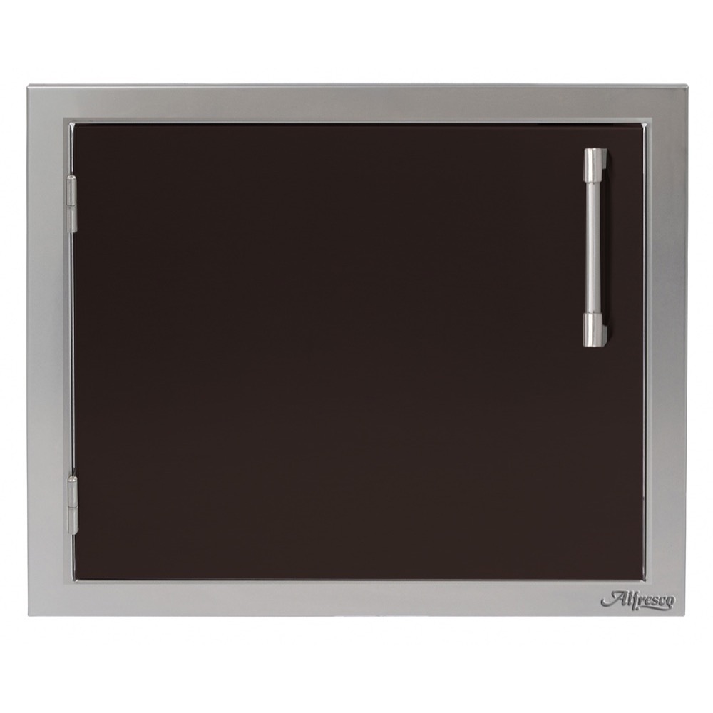 Alfresco Grills 23 Inch Stainless Steel Left Hinged Vertical Single Access Door   Jet Black Matte