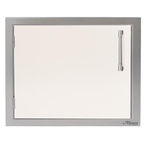 Alfresco Grills 23 Inch Stainless Steel Left Hinged Vertical Single Access Door   Signal White Gloss
