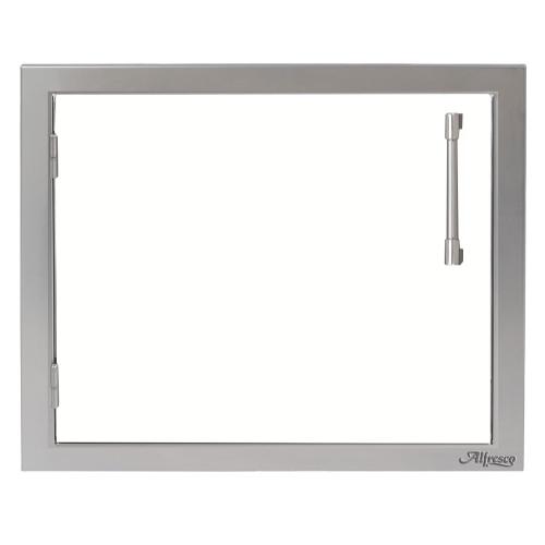Alfresco Grills 23 Inch Stainless Steel Left Hinged Vertical Single Access Door   Signal White Matte