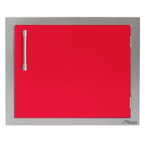 Alfresco Grills 23 Inch Stainless Steel Right Hinged Vertical Single Access Door   Raspberry Red