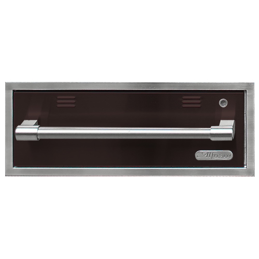 Alfresco Grills 30 Inch 110v Electric Outdoor Warming Drawer   Jet Black Matte