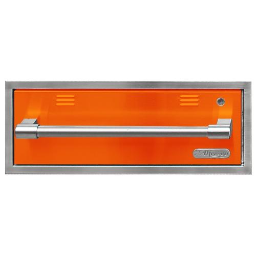 Alfresco Grills 30 Inch 110v Electric Outdoor Warming Drawer   Luminous Orange