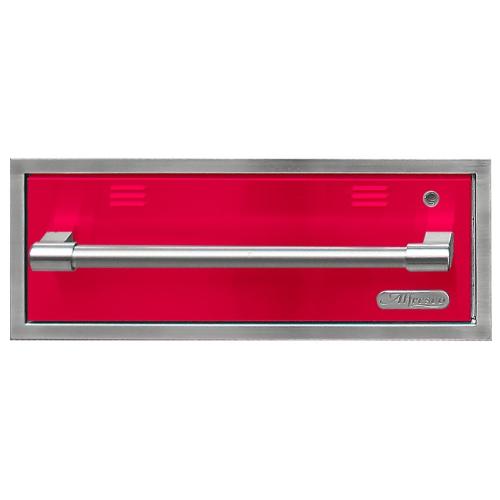 Alfresco Grills 30 Inch 110v Electric Outdoor Warming Drawer   Raspberry Red