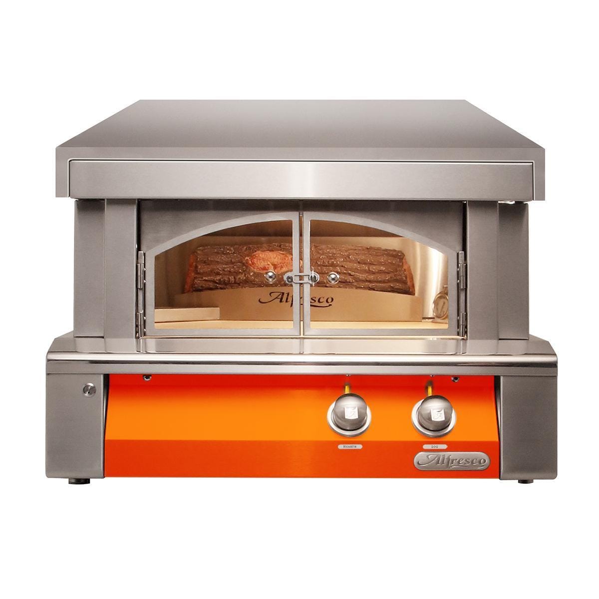 Alfresco Grills 30 Inch Built In Natural Gas Outdoor Pizza Oven   Luminous Orange