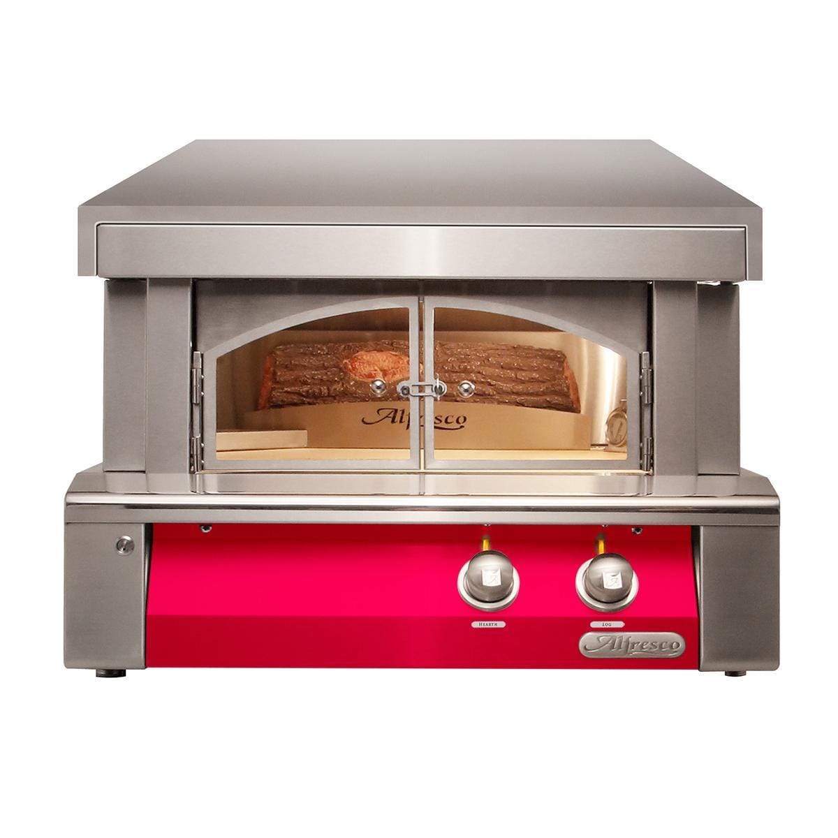 Alfresco Grills 30 Inch Built In Natural Gas Outdoor Pizza Oven   Raspberry Red