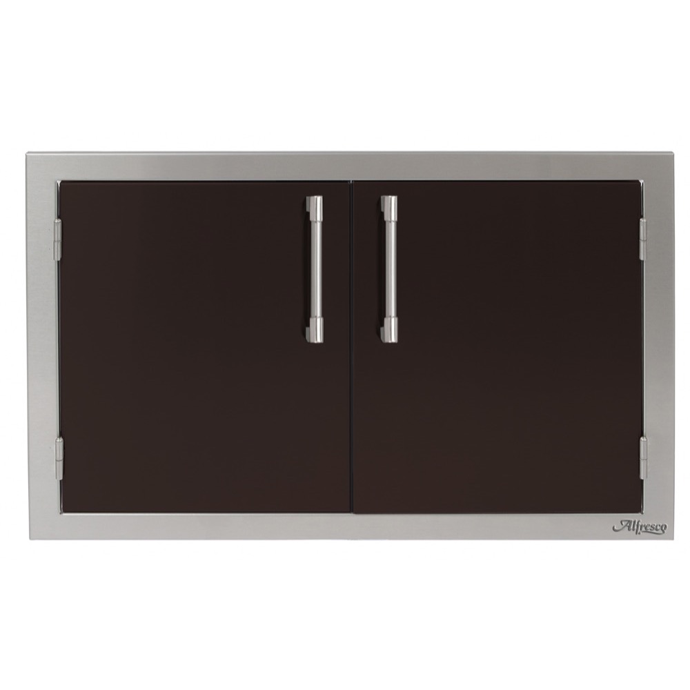 Alfresco Grills 30 Inch Stainless Steel Double Access Door   Jet Black Matte