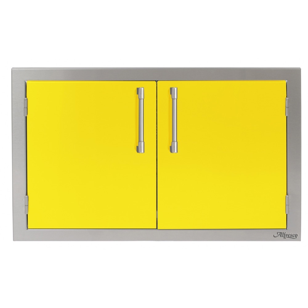 Alfresco Grills 30 Inch Stainless Steel Double Access Door   Traffic Yellow
