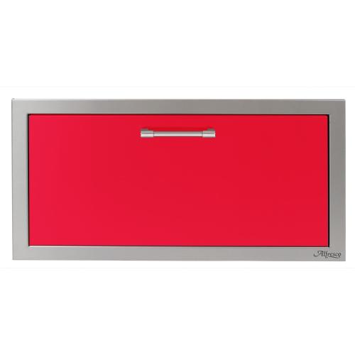 Alfresco Grills 30 Inch Stainless Steel VersaPower Single Accessory Drawer with Soft Close Hardware   Raspberry Red