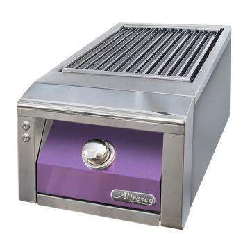 Alfresco Grills 30200 BTU Built In Gas Sear Zone Side Burner with Stainless Steel Lid Blue Lilac350