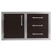 Alfresco Grills 32 Inch Stainless Steel Left Hinged Access Door  and  Triple Drawer Combo with Soft Close Hardware   Jet Black Matte