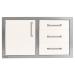 Alfresco Grills 32 Inch Stainless Steel Left Hinged Access Door  and  Triple Drawer Combo with Soft Close Hardware   Signal White Gloss
