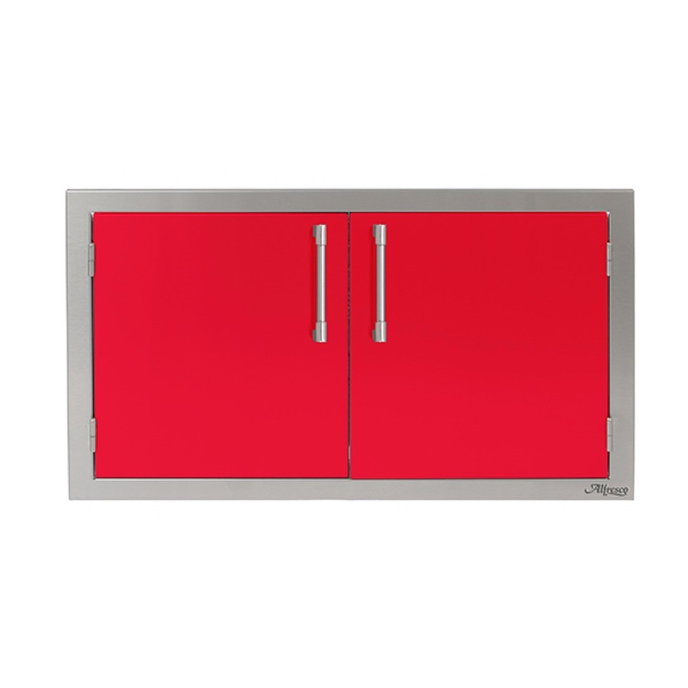 Alfresco Grills 36 Inch Stainless Steel Double Access Door   Raspberry Red