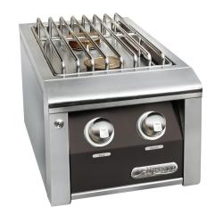 Alfresco Grills 40000 BTU Built In Gas Double Side Burner with Stainless Steel Lid Jet Black Matte250