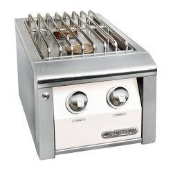 Alfresco Grills 40000 BTU Built In Gas Double Side Burner with Stainless Steel Lid Signal White Matte250