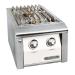 Alfresco Grills 40000 BTU Built In Natural Gas Double Side Burner with Stainless Steel Lid   Signal White Matte