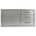 Alfresco Grills 42 Inch Stainless Steel Left Hinged Access Door  and  Triple Drawer Combo with Soft Close Hardware   Stainless Steel