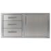 Alfresco Grills 42 Inch Stainless Steel Right Hinged Access Door  and  Triple Drawer Combo with Soft Close Hardware   Stainless Steel