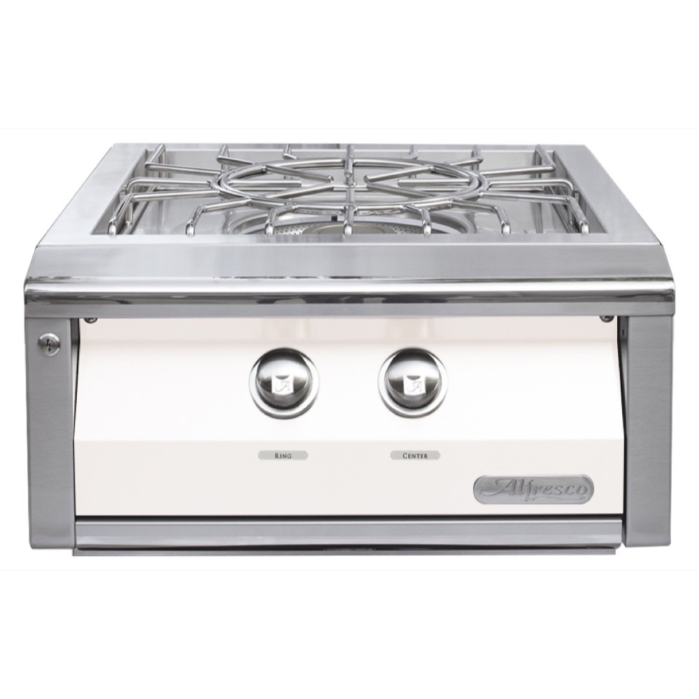 Alfresco Grills 65000 BTU Built In Natural Gas Versa Power Cooker   Signal White Matte
