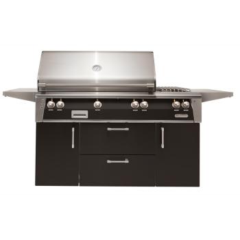 Alfresco Grills ALXE 56 Inch 3 Burner Freestanding Gas Grill with Rear Infrared Burner and Side Burner Jet Black Matte350
