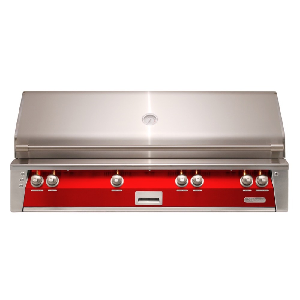 Alfresco Grills ALXE 56 Inch 4 Burner Built In Propane Gas Grill with Sear Zone and Rear Infrared Burner    Carmine Red