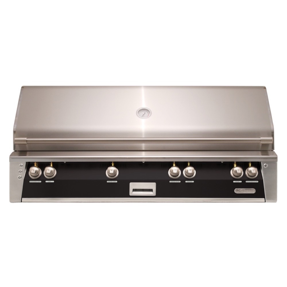 Alfresco Grills ALXE 56 Inch 4 Burner Built In Natural Gas Grill with Sear Zone and Rear Infrared Burner    Jet Black Gloss