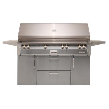 Alfresco Grills ALXE 56 Inch 4 Burner Freestanding Gas Grill with Sear Zone and Rear Infrared Burner Signal Grey350