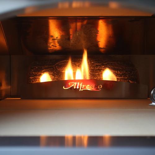 Alfresco Grills 30 Inch Built In Natural Gas Outdoor Pizza Oven   Raspberry Red