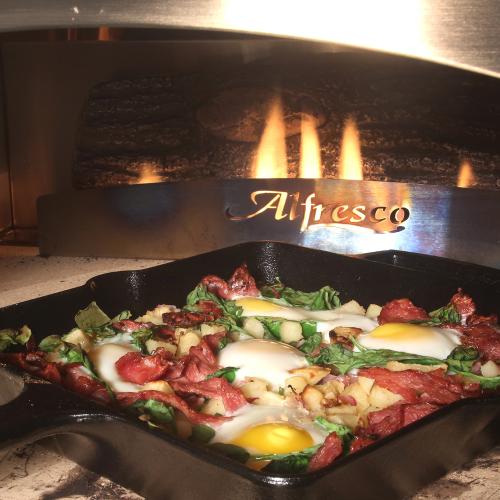 Alfresco Grills 30 Inch Built In Natural Gas Outdoor Pizza Oven   Raspberry Red
