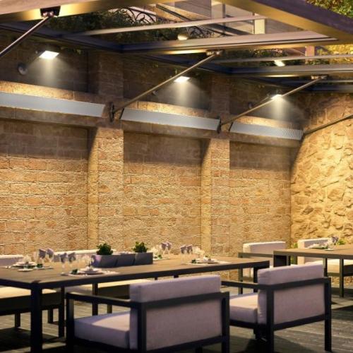 Outdoor 36 Inch 1500W Single Element Electric Wall Mounted Long Wave Radiant Patio Heater   120V   White