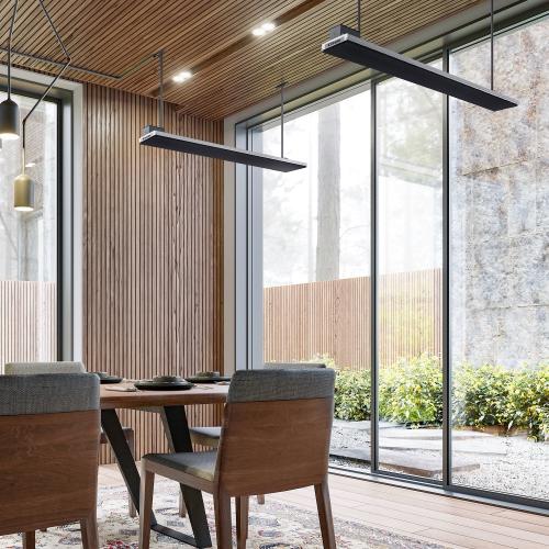 Outdoor 72 Inch 3200W Single Element Electric Wall Mounted Long Wave Radiant Patio Heater   240V   Black