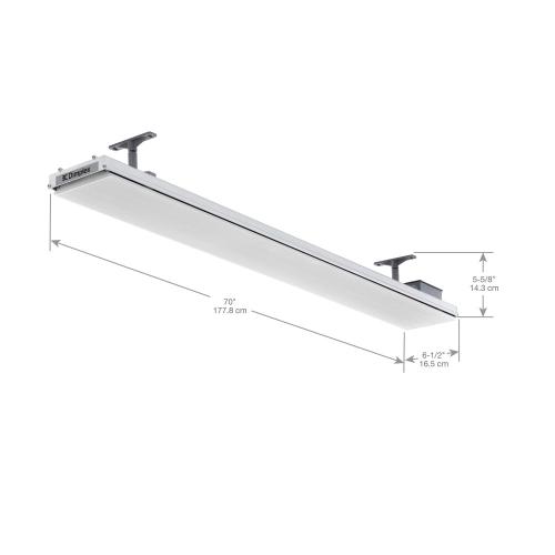 Outdoor 72 Inch 3200W Single Element Electric Wall Mounted Long Wave Radiant Patio Heater   240V   White