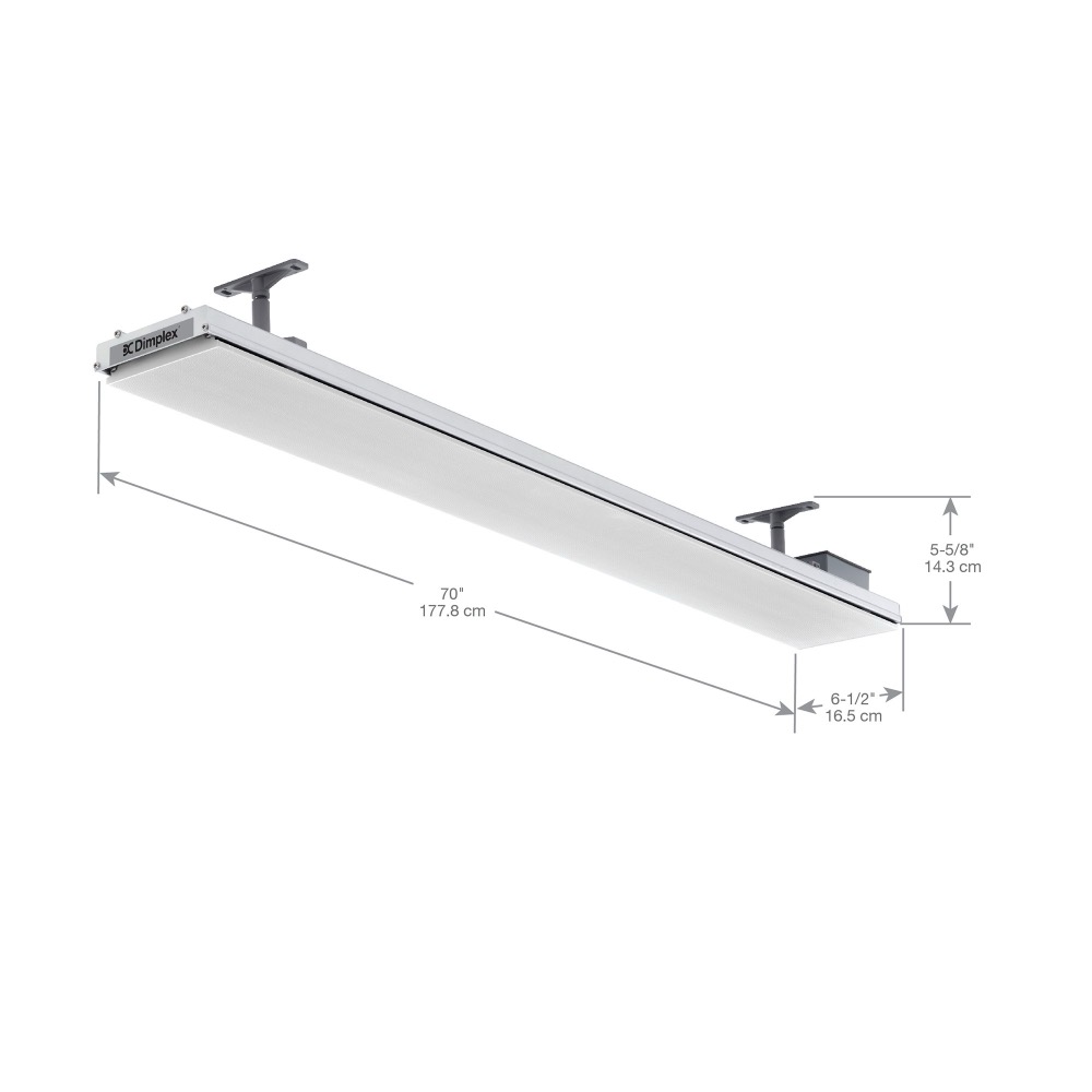 Outdoor 72 Inch 3200W Single Element Electric Wall Mounted Long Wave Radiant Patio Heater   240V   White