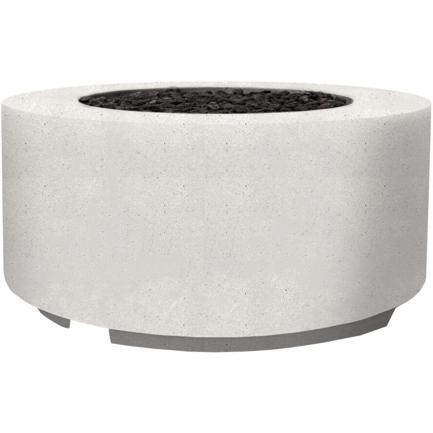 Prism Hardscapes Cilindro 36 Inch Round 65000 BTU Propane Gas Fire Pit Bowl   Ultra White