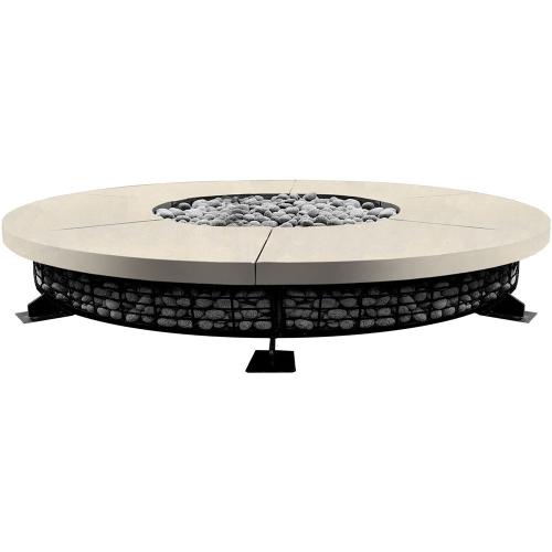 Prism Hardscapes Fuego 89 Inch 125000 BTU Natural Gas Round Fire Pit Table   Coastal