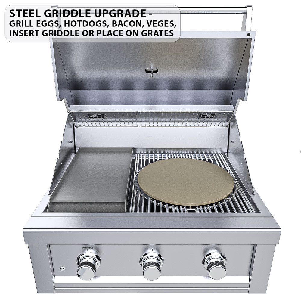 Sunstone Grills Ruby Series 30 Inch 3 Burner Built In Propane Gas Grill